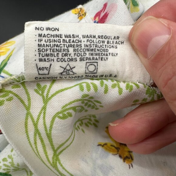 Vintage King Size Pillowcases Floral Wildflower Botanical Butterfly USA 1980s - Picture 5 of 7